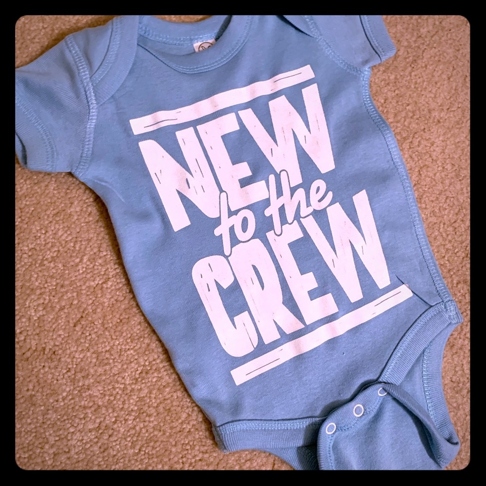 “New to the Crew” Onesie One piece Snap newborn